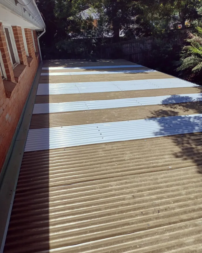 The same verandah roof after cleaning