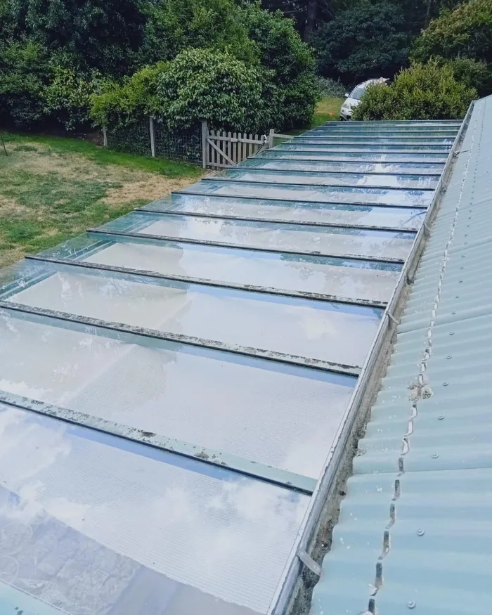 The same verandah roof after cleaning